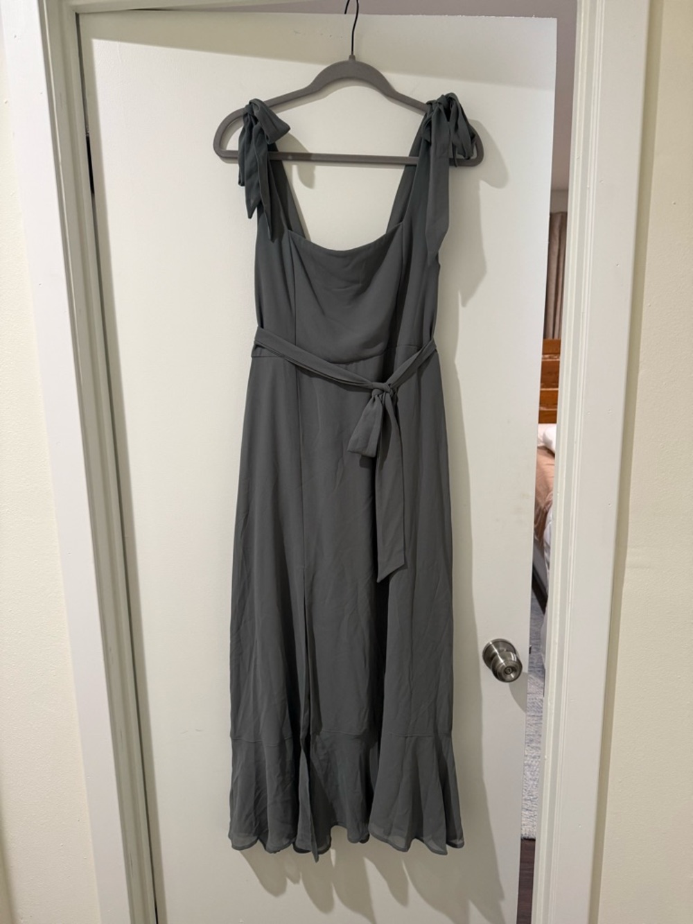 Show Me Your MuMu- Claire MIDI Dress-Deep Sage Chiffon